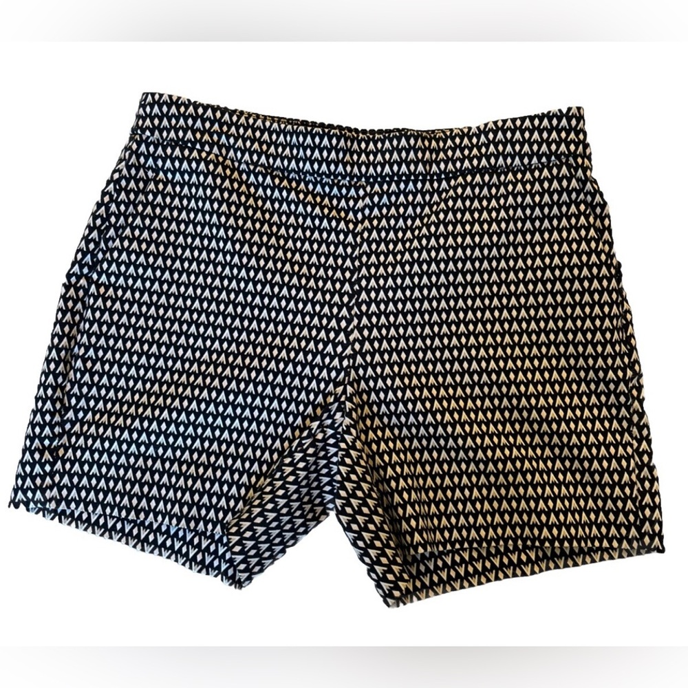 White House Black Market Black & White Geometric Shorts